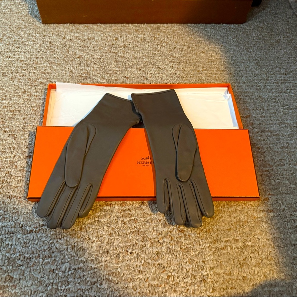 Hermes Femme Lutz Gloves (brown) - Never Worn (Used Scarf Included)